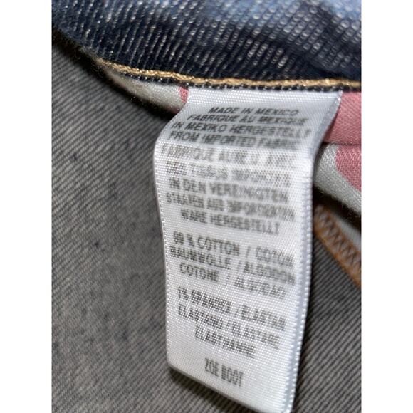 Lucky Brand Zoe Emo Artsy Y2K Bootleg Blue Low Rise Slim Fit Jeans Long - Picture 13 of 13